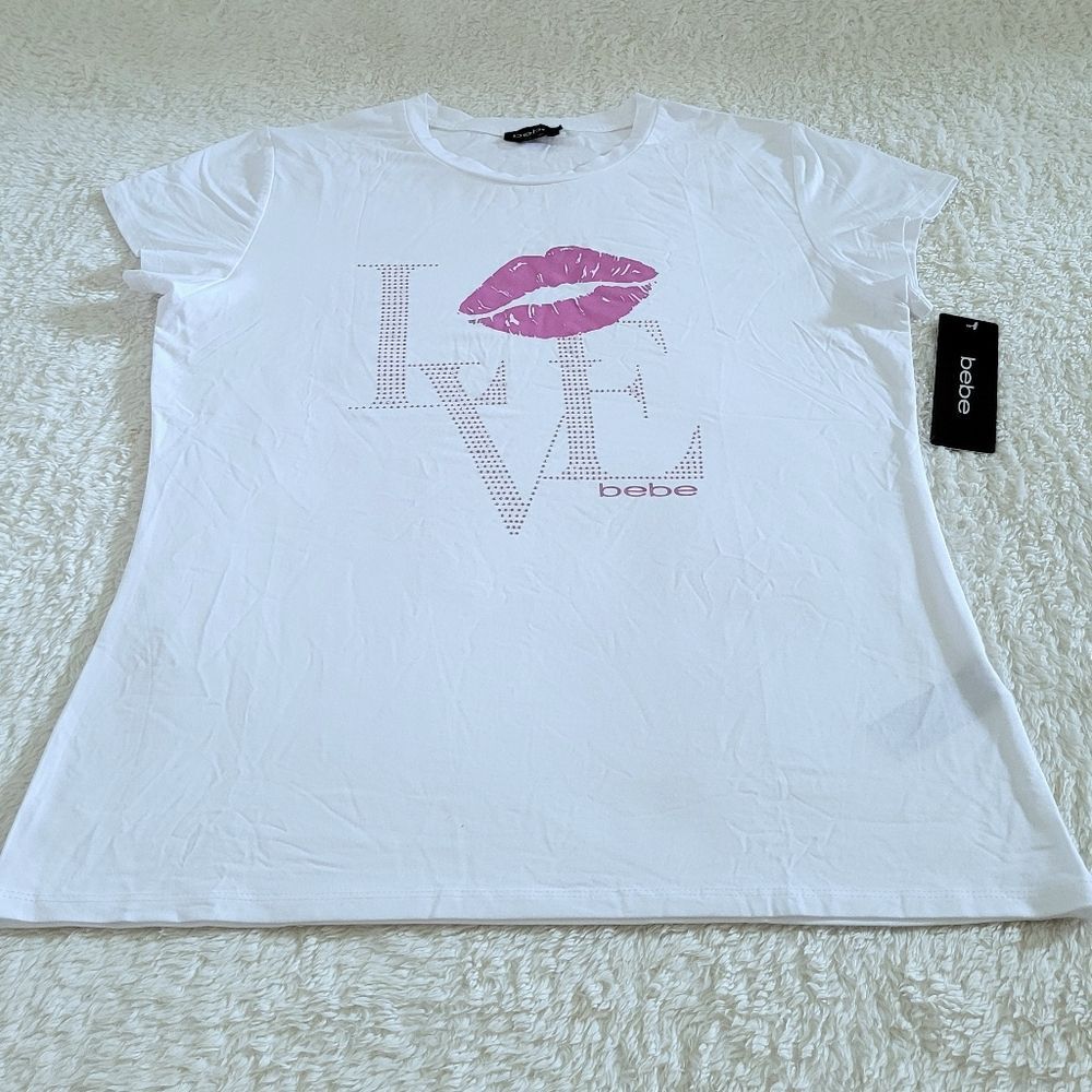 bebe "Love"💜 Lips💋 Top - NWT - Picture 14 of 16